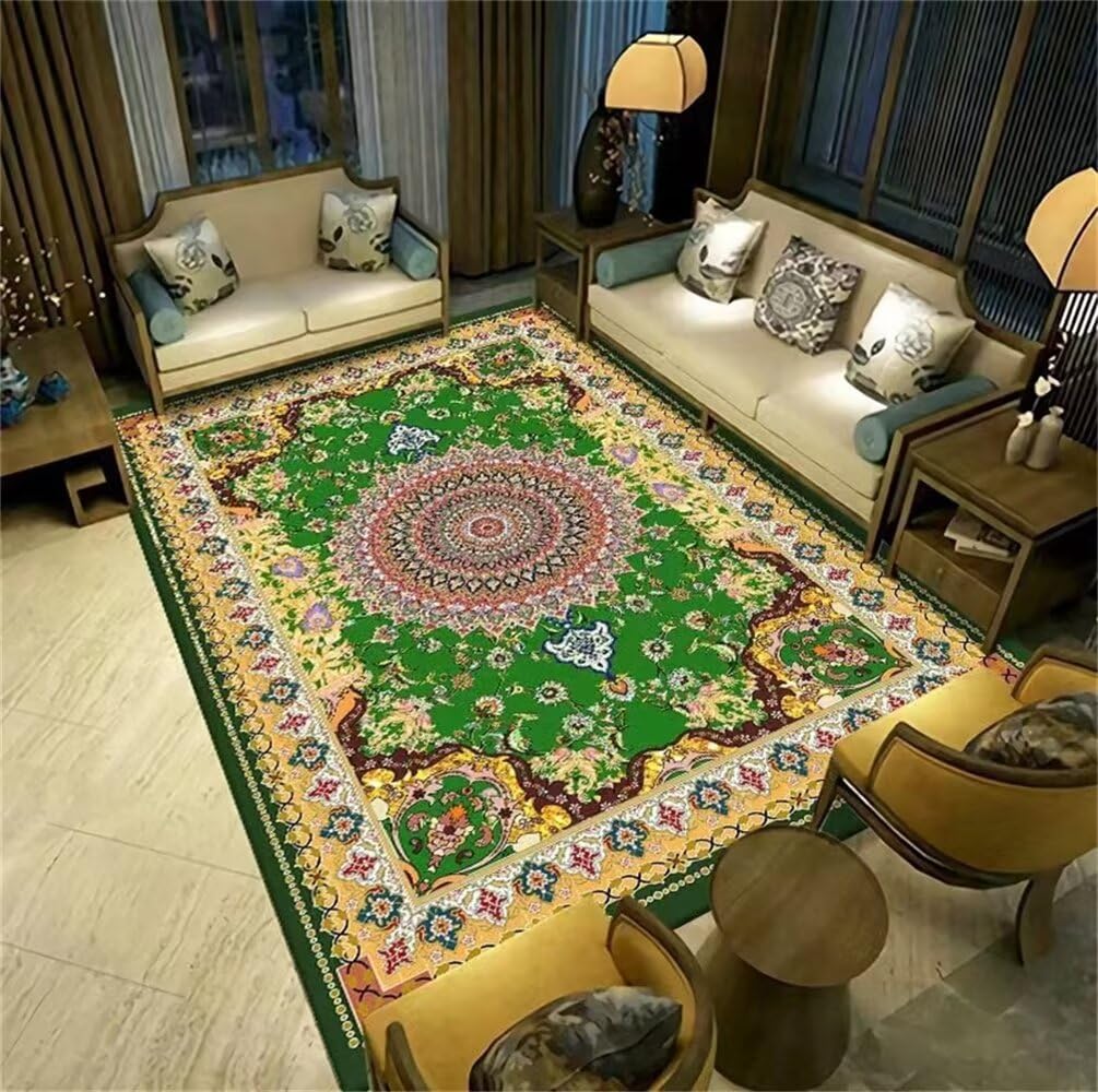 Tapis route enfant vert anti-tache pour préserver la propreté du salon