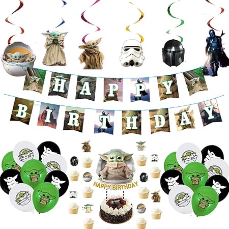 Jpyh 44 Pcs Decorations De Fete Pour Bebe Yoda Theme Star Wars Fournitures D Anniversaire Pour Enfants Mandalorian Baby Yoda Theme Decorations De Fete D Anniversaire Master Yoda Star Wars Amazon Fr Cuisine Et Maison