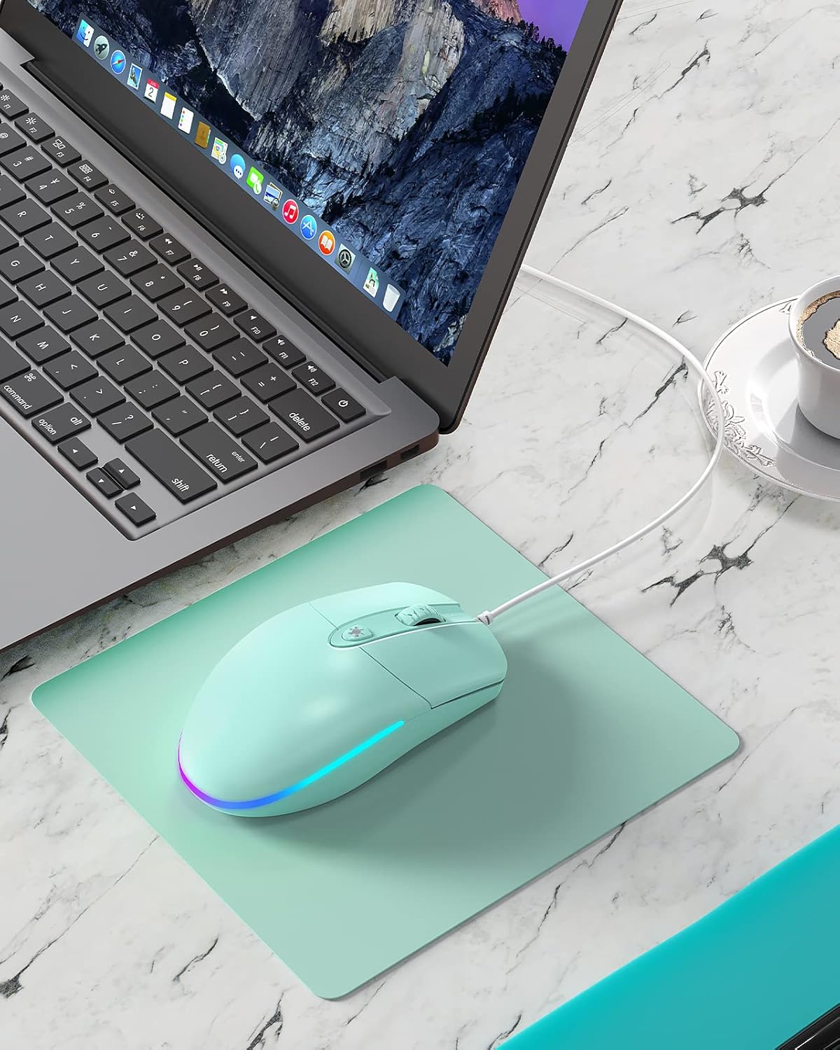 KKUOD Wired Mouse with Ergonomic Design Reduces Hand Fatigue Muscle Strain, Silent USB Computer Mouse, 1600 DPI Office and Home Mice (Green, Wired) : Video Games