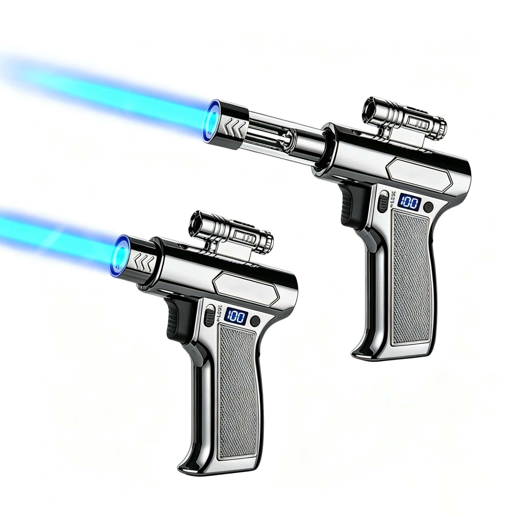 Extendable Butane Torch Lighter, Windproof Jet Flame with Safety Lock