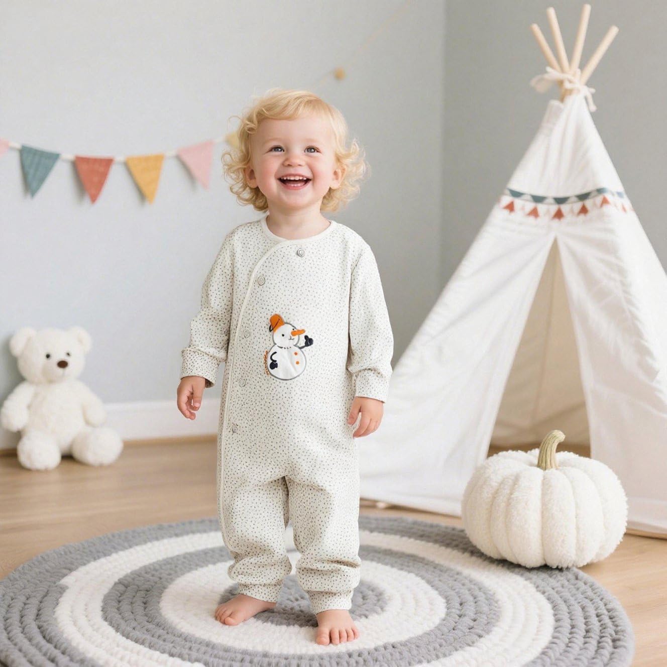 Baby Girls Boys Jumpsuit Long Sleeves Footless Romper Side Zipper Outfits Infant Summer Clothes for 0-18 Months