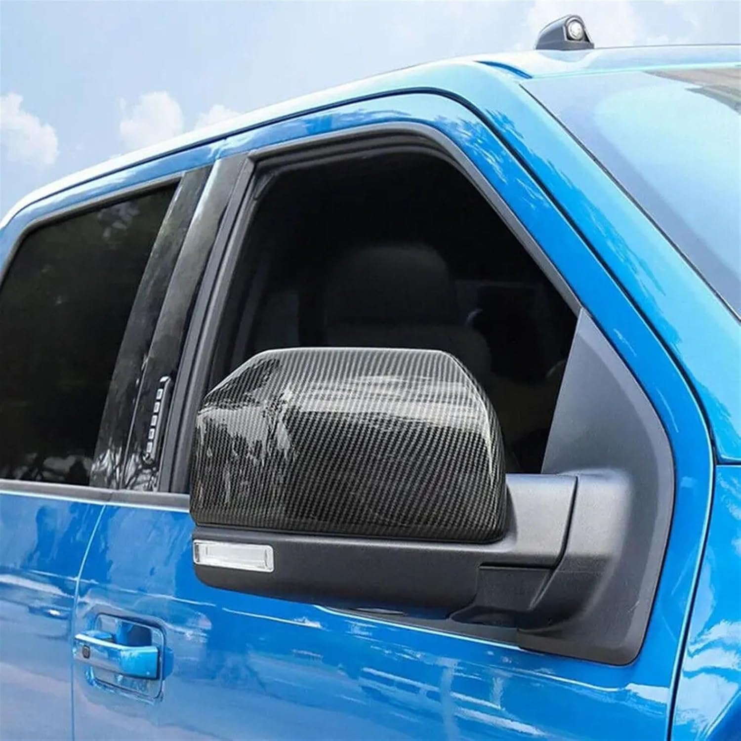 Kiyah Compatible for Raptor F150 2015-2020 Rearview Side Mirror Cover Wing Cap Exterior Door Rear View Case Trim Carbon Fiber Black Silver (Color : Gloss Black)