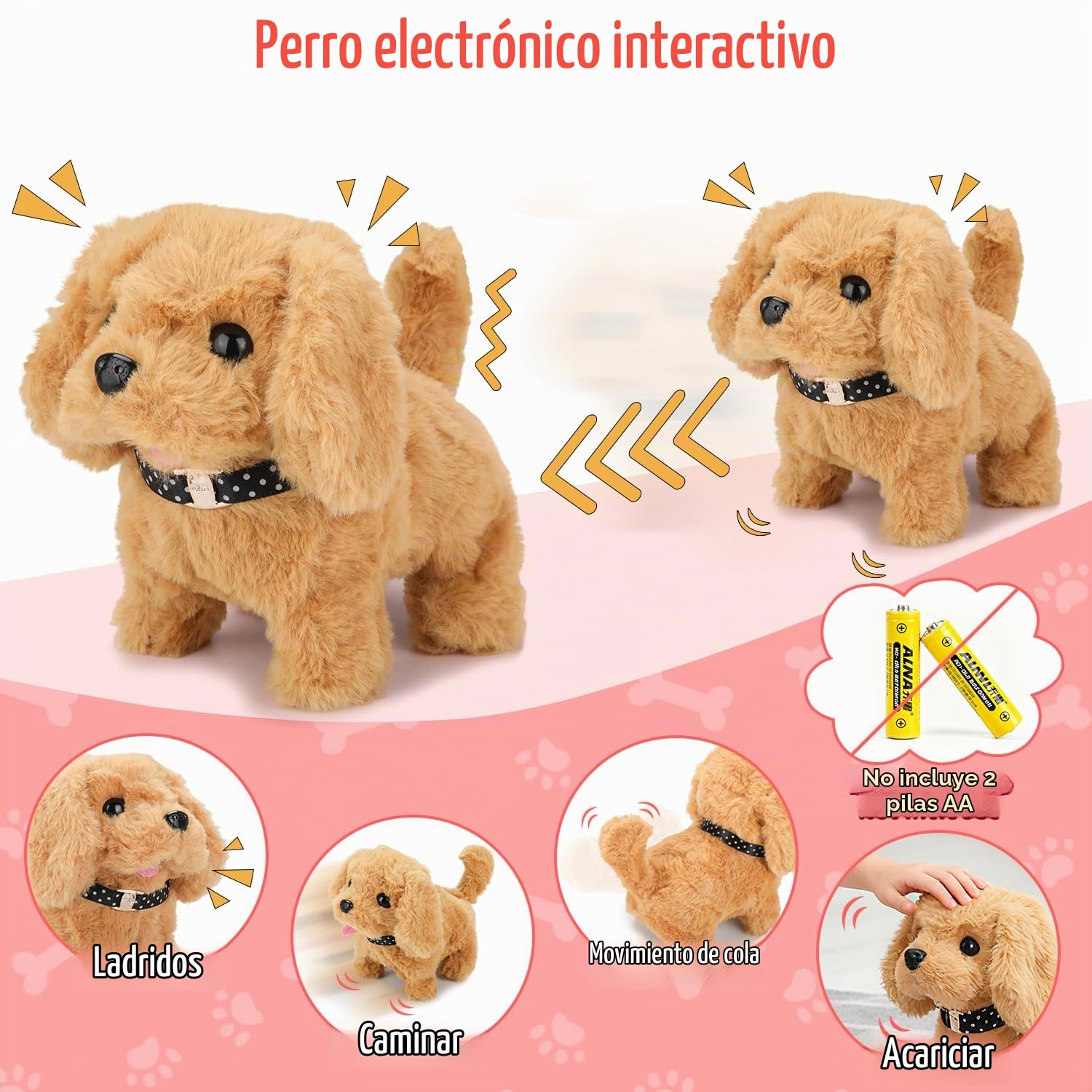 UBeesize Maletín médico para niños de 31 piezas con juguete de perro eléctrico que corre y ladra, perro interactivo, estetoscopio real, termómetro para juguete de veterinario, maletín médico para