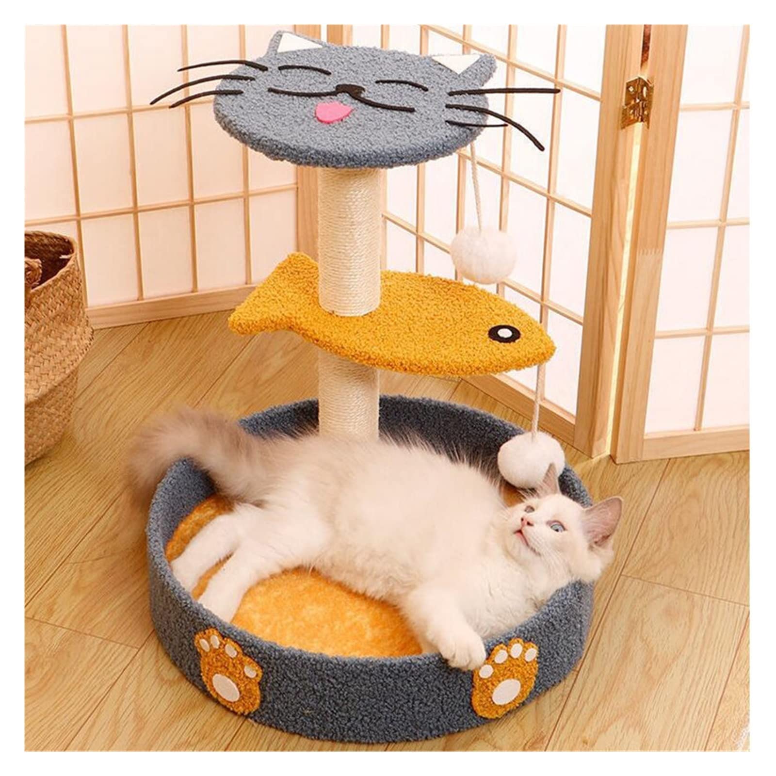 Griffoir pour chats en sisal robuste avec tour de jeu simple à assembler