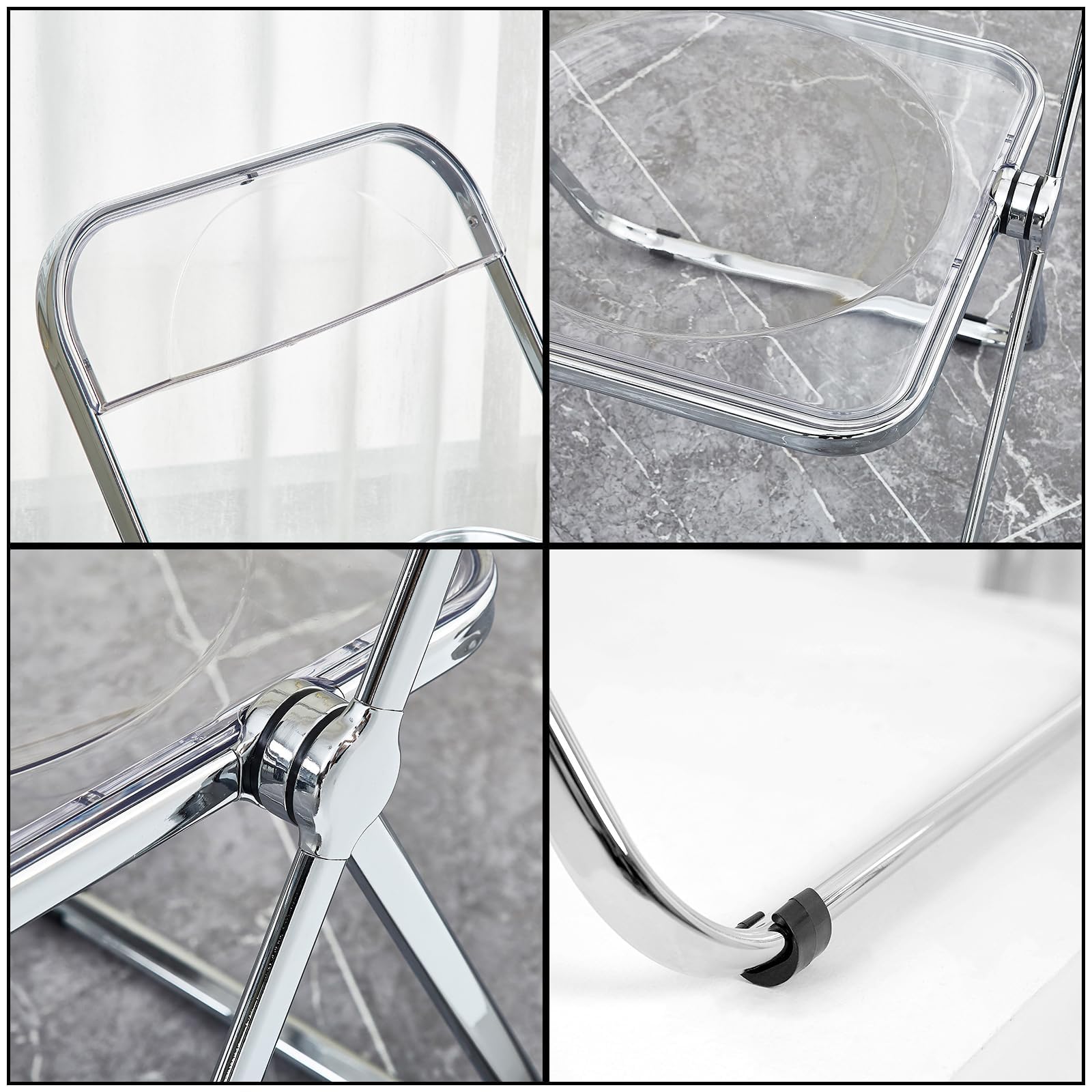 Sedia Poltroncina Moderna Policarbonato Trasparente Gambe Legno Arinor Nero 89402938