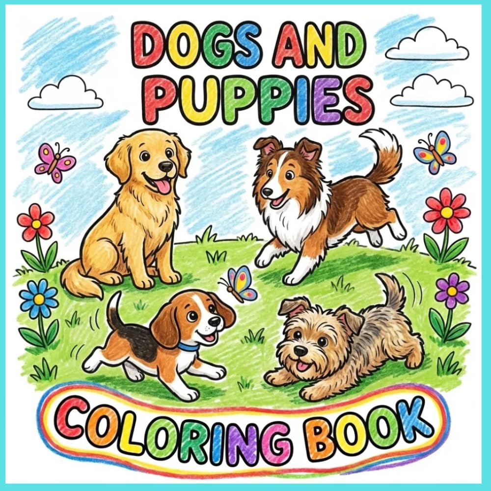 Dogs & Puppies Coloring Book for Kids Ages 3–8: Adorable Puppies, Cute Dogs, and Easy Coloring Pages for Toddlers and Young Kids | Big Simple Designs ... Kids - Creativity, Imagination and Learning!)
