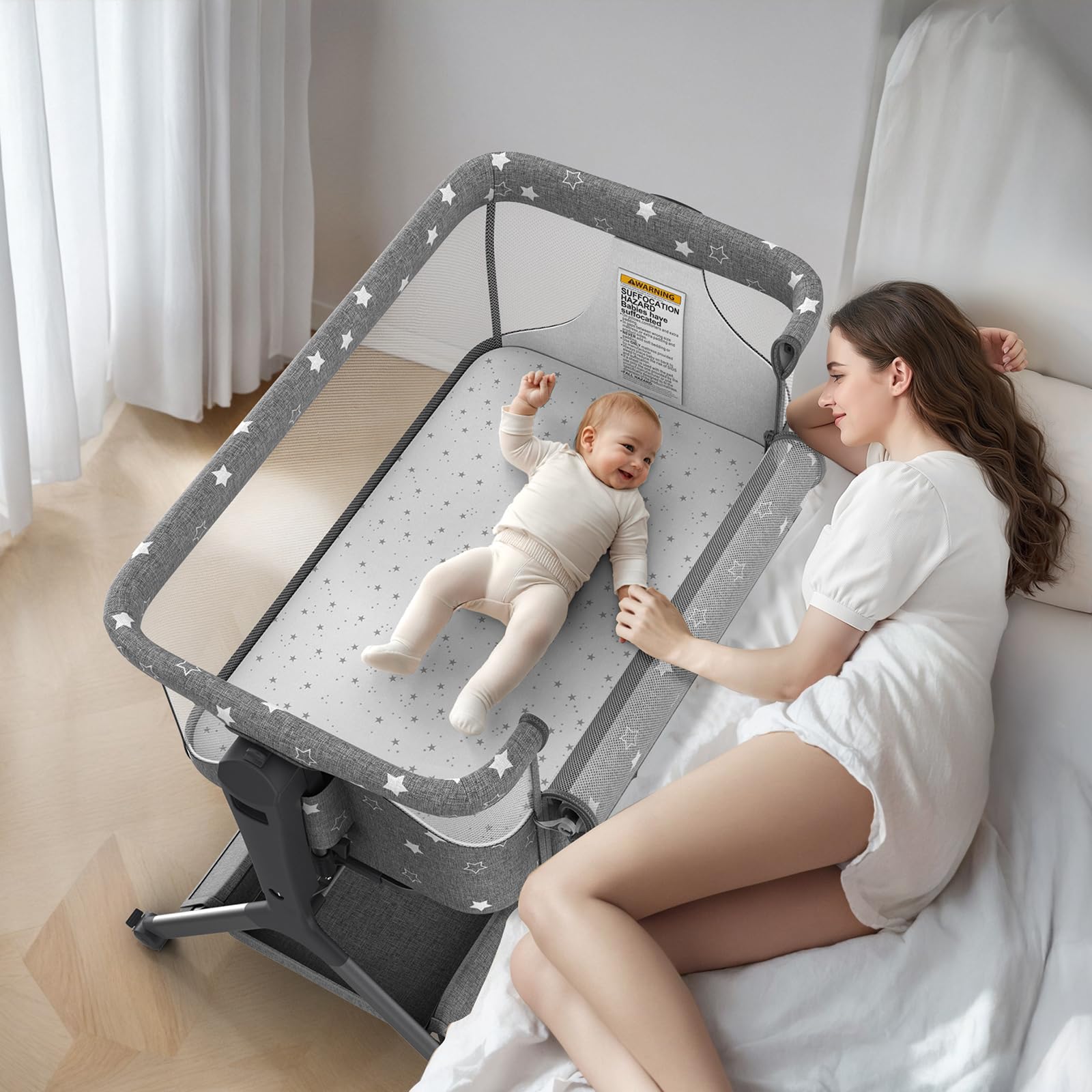 Amazon.com : BIUSIKAN 3 in 1 Baby Bassinet, Rocking Bassinet