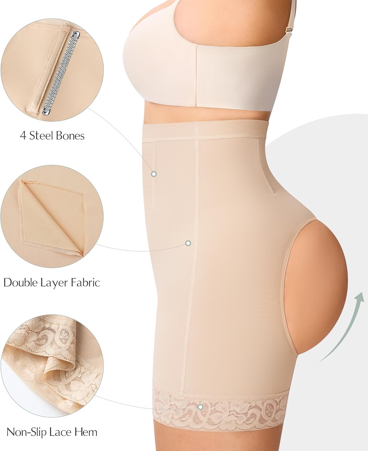 MERYOSZ Shapewear Shorts Tummy Control Underwear Butt Lifting Panties Shapewear High Waisted Faja Body Shaper Girdle - Image 2