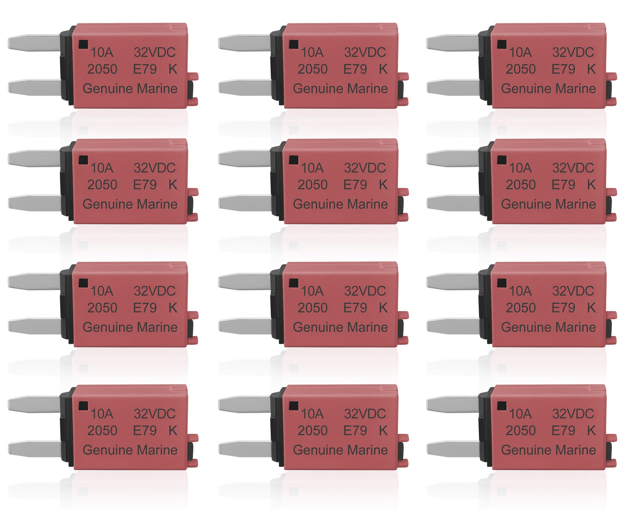 Nerites 10A Low Profile Mini Fuse Kit– Automotive 10A ATM Manual Reset Circuit Breaker Fuses for Boat, RV, Car, Truck, DC 12V/32V 10 Amp Manual