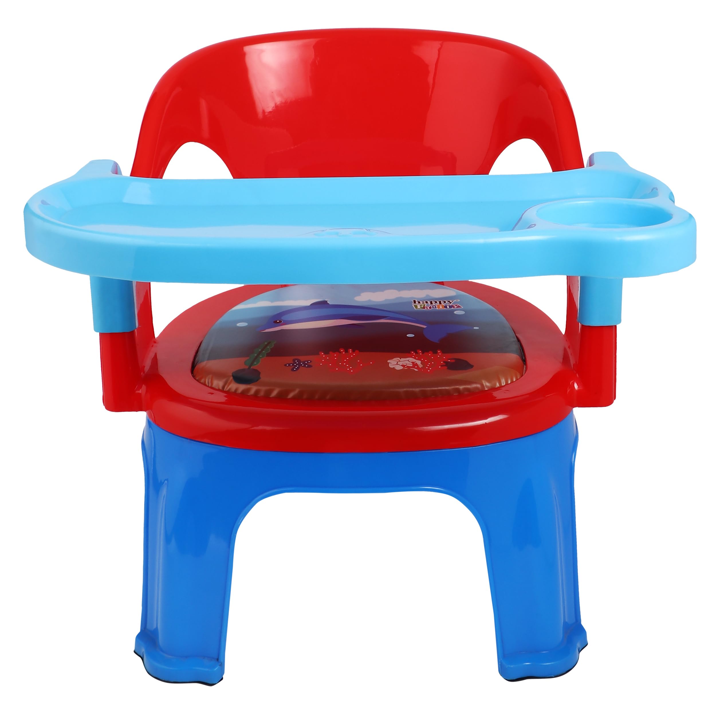 SUKHSON Chow Mow Feeding Chair for Babies & Toddlers | Kids Plastic Feeding Chair with Back Support | Lightweight & Easy to Clean | Stable & Comfortable Baby Seating(Red-Blue Combination)-image-20