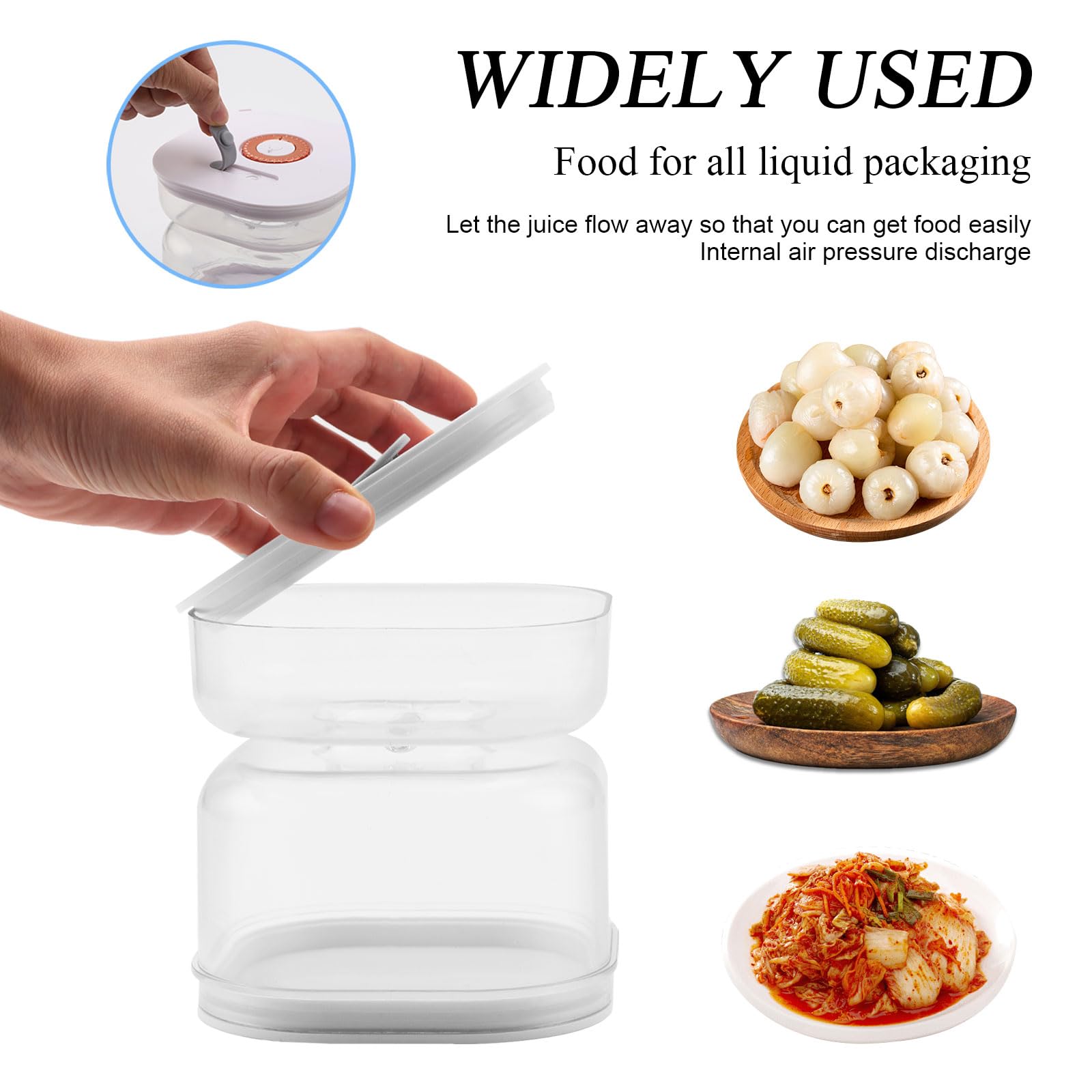 Amazon｜ピクルス 容器、ストレーナーフリップ、40オンス密封された