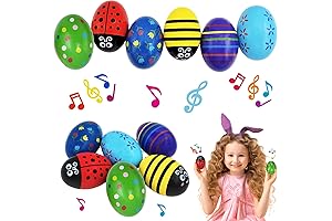 Assorted Easter Eggs with Rattle for Art, Six-Pack