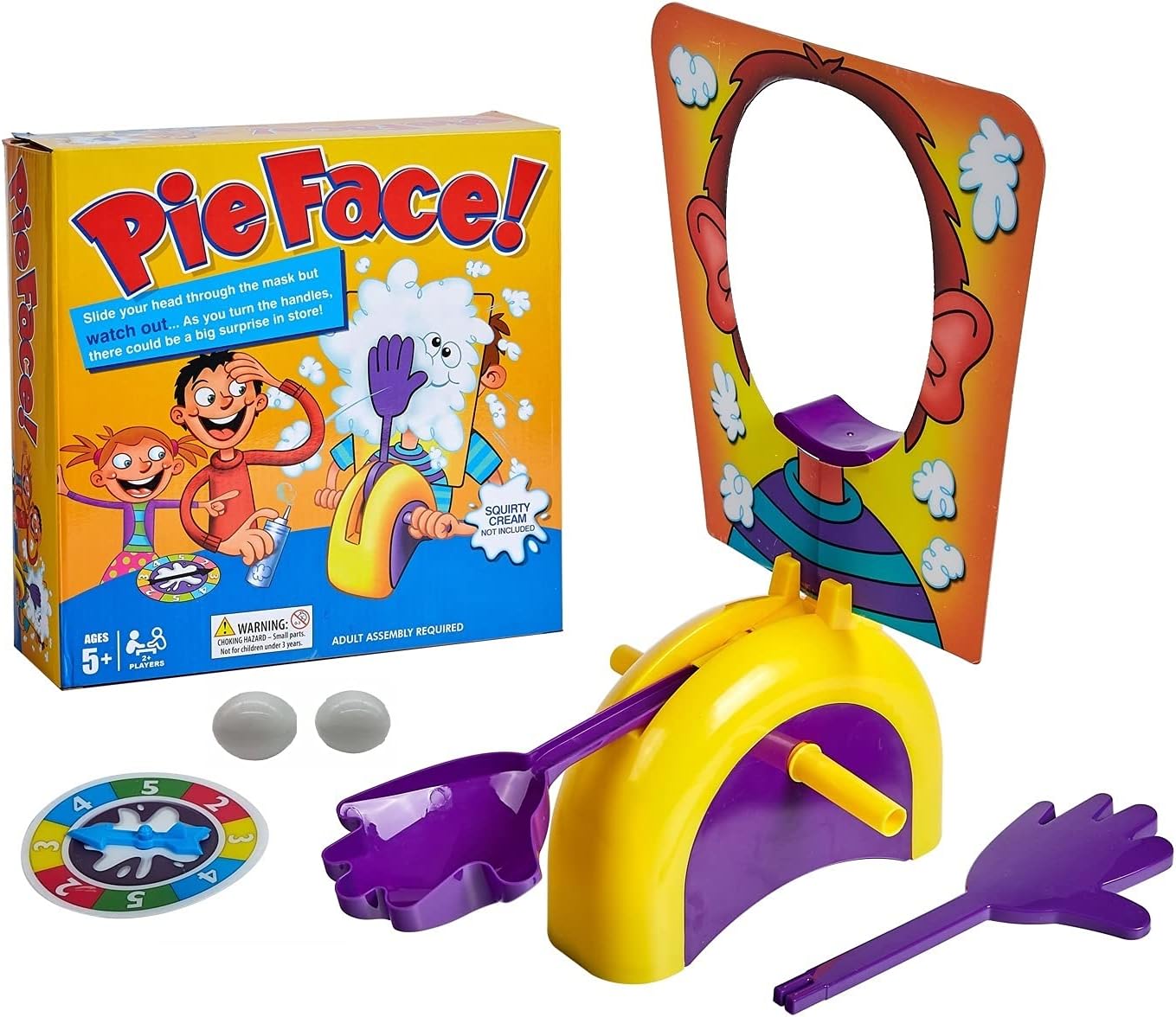 Pie Face Game,Pie Face Showdown Game,Pie in The Face Game for Kids,Whipped Cream(Not Included), 2 Pcs Surprise Blind Balls Free for New Year Gift : Toys & Games