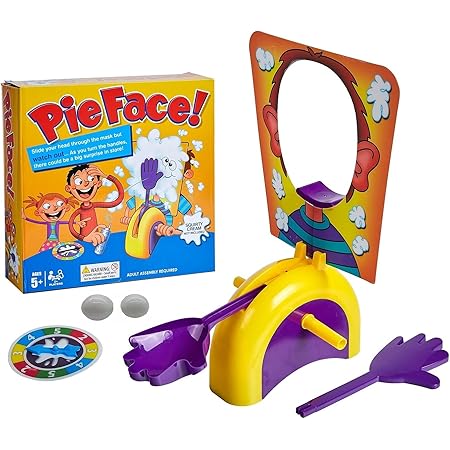 Pie Face Game,Pie Face Showdown Game,Pie in The Face Game for Kids,Whipped Cream(Not Included), 2 Pcs Surprise Blind Balls Free for New Year Gift