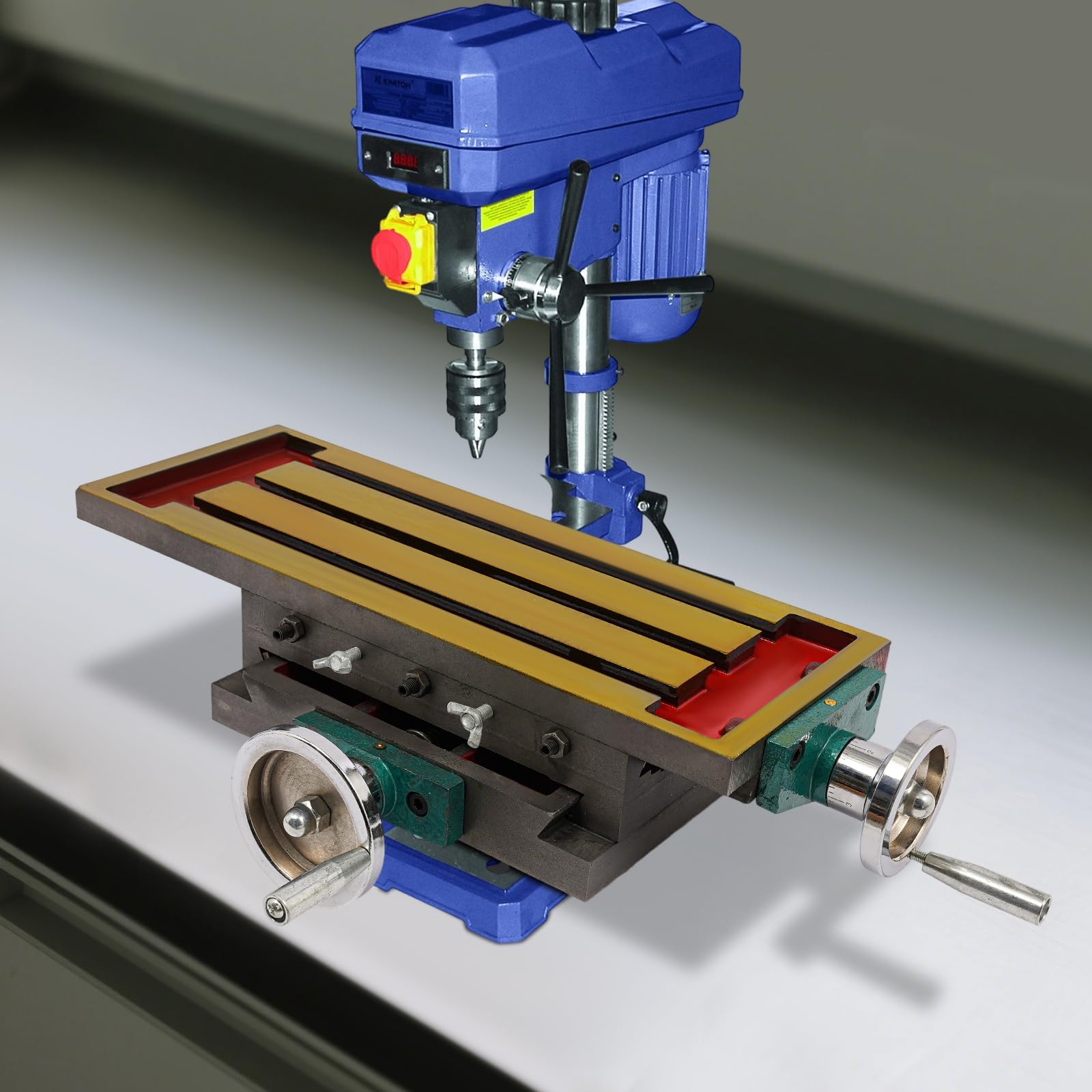 Mesa de fresado de 2 ejes, mesa de fresado, mesa de coordenadas, 450 x 170 mm, mesa de trabajo para fresadora, mesa de trabajo de 2 ejes para fresadoras y taladros