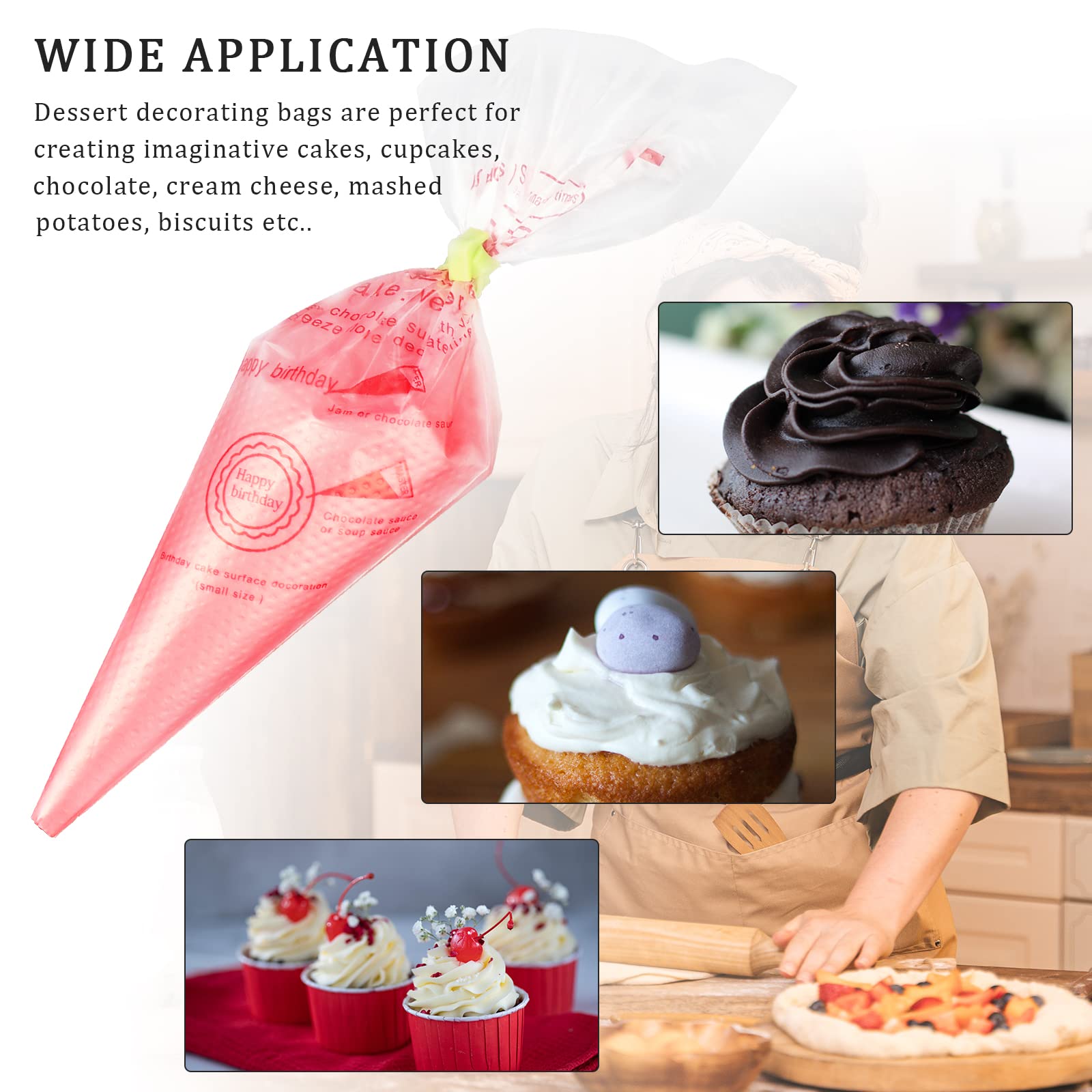 Sacchetti di pasticceria usa e getta da 100 pezzi sacchetto di pasticceria per crema per torte per strumenti di decorazione per torte accessori per la cottura della cucina  15