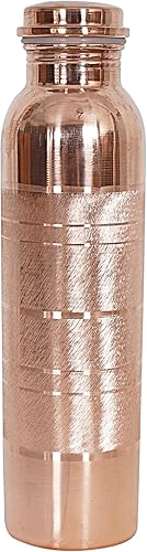 Miniatura 6 de COPPER BOTTLE - Botella de agua de cobre puro de 34 onzas, a prueba de fugas (34 onzas) (sin polvo de pitambari)