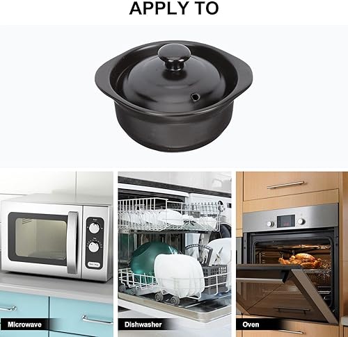 Miniatura 7 de Kichvoe Cacerola coreana para parrilla, platos redondos para hornear con tapas, olla multifunción para sopa, placa de parrilla para estufa de gas,