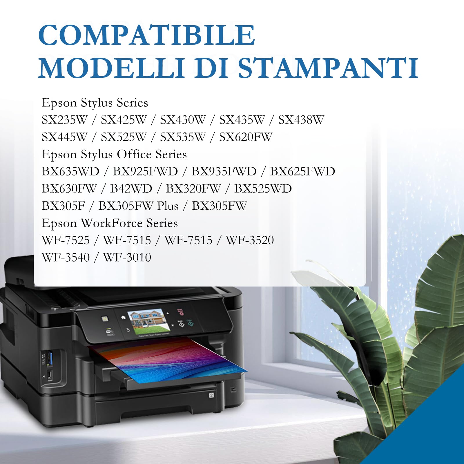 paeolos T1295 Cartucce di ricambio per Epson T1291 T1292 T1293 T1294 per Epson Workforce WF-3520 WF-3540 Stylus SX235W SX420W SX440W SX435W SX445W SX535WD Stylus Office BX305F BX305FW BX635FWD