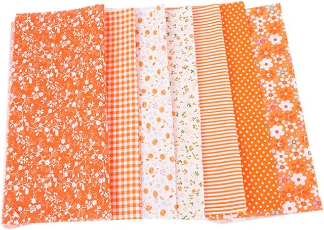Souarts Cotton Quilting Fabric Patchwork Sewing Cloths Printed Floral Cotton Fabric Halloween Decoration for Patchwork for DIY Art Crafts Scrapbooking Hand Sewing Projects 7/8 PCS