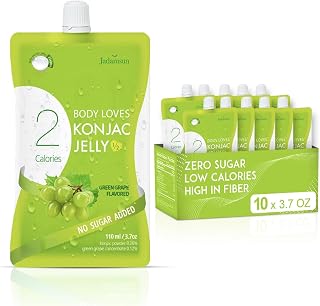 Jadamsun Konjac Jelly Juice (Grape, 10 pcs) - Delicious Low-Calorie Healthy Korean Snack, Drinkable Fruit Snack, Sugar-Free, Vegan, Gluten-Free