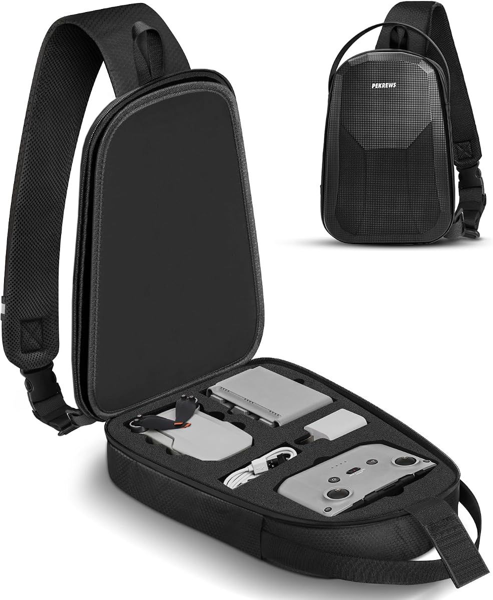 Mini 4K Case, for DJI Mini 4K/2/2 SE, RC-N1 Controller, Drone Bag | Waterproof, Travel Drone Sling Backpack, for Charging Hub and 3 Batteries, Hard Carrying Case for DJI Drone Accessories