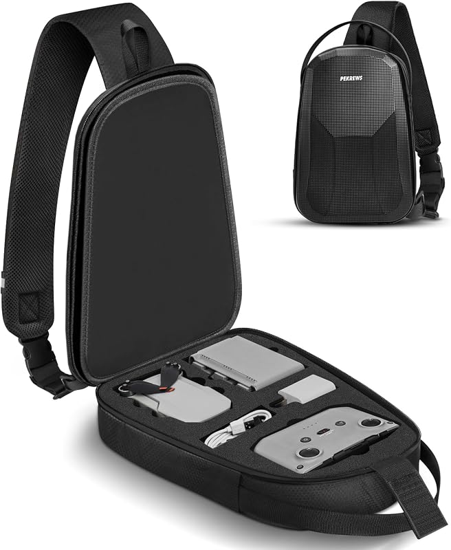Mini 4K Case, for DJI Mini 4K/2/2 SE, RC-N1 Controller, Drone Bag | Waterproof, Travel Drone Sling Backpack, for Charging Hub and 3 Batteries, Hard Carrying Case for DJI Drone Accessories
