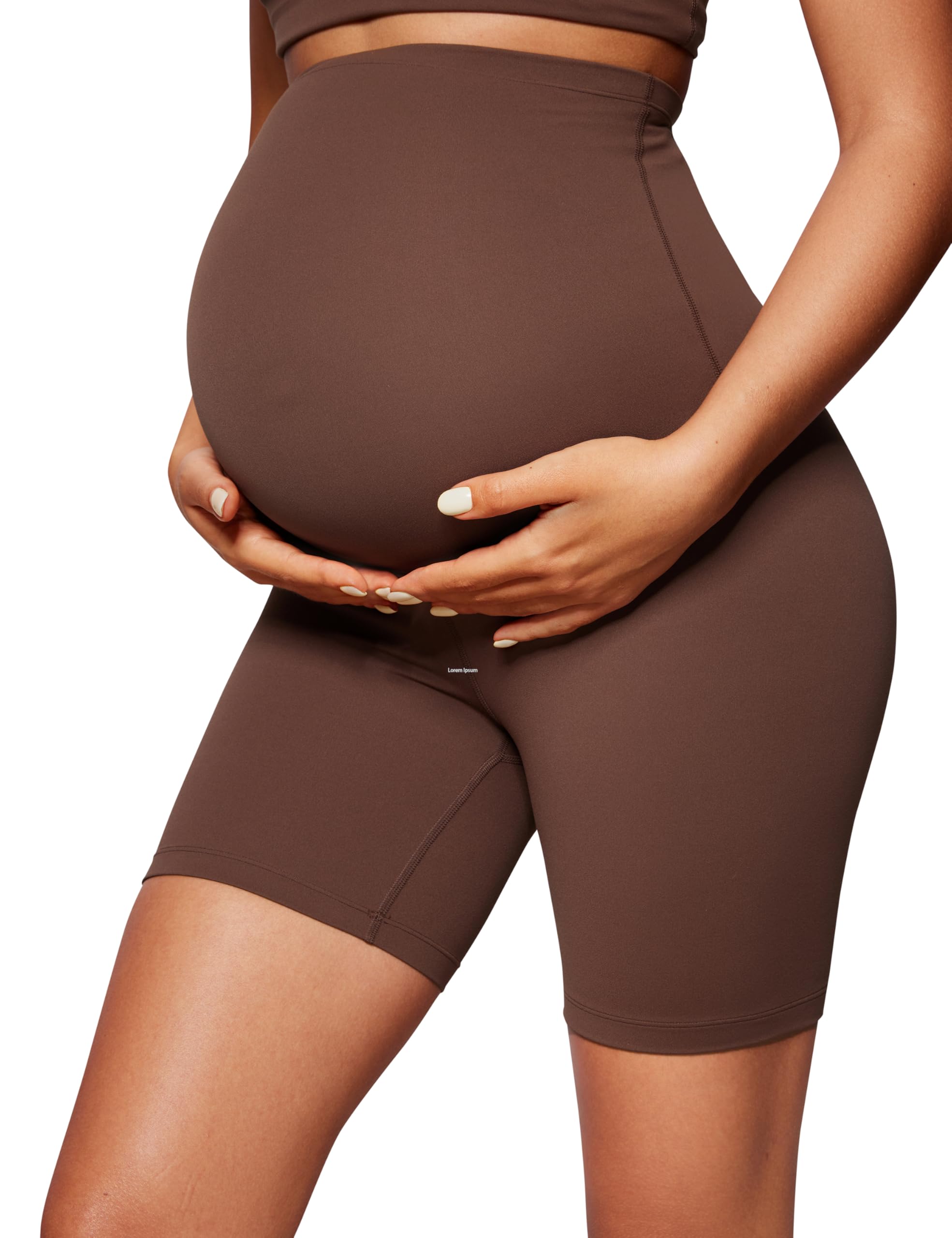 CRZ YOGA Women's Butterluxe Maternity Shorts Over The Belly - 4"/6"/8" Over Bump Yoga Sports Biker Shorts Pregnancy Leggings — view 36