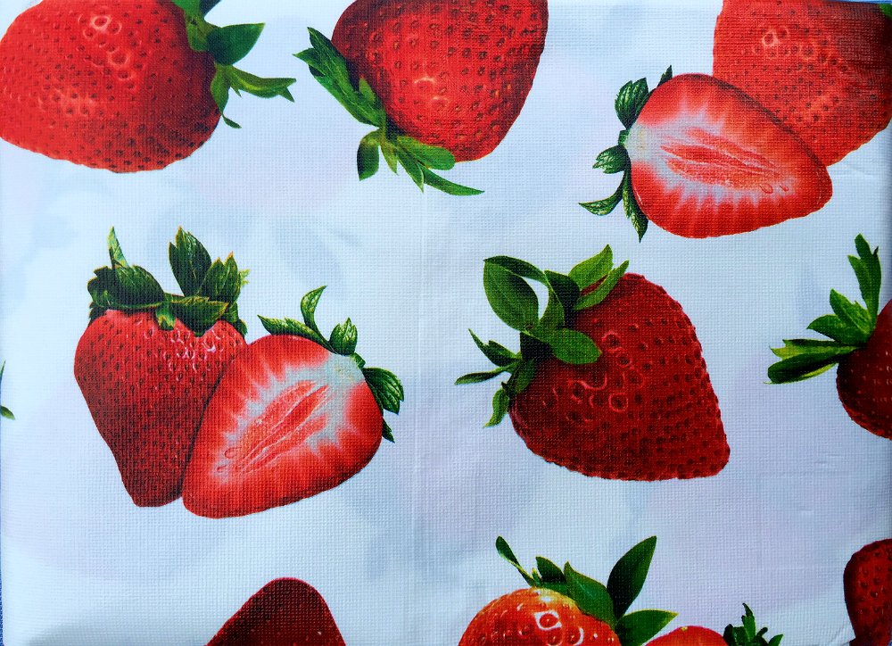Vinyl Felt Backed Tablecloth, Thicker, Last Longer, Stain Resistant for Indoor and Outdoor - Strawberry Theme (60 x 84)