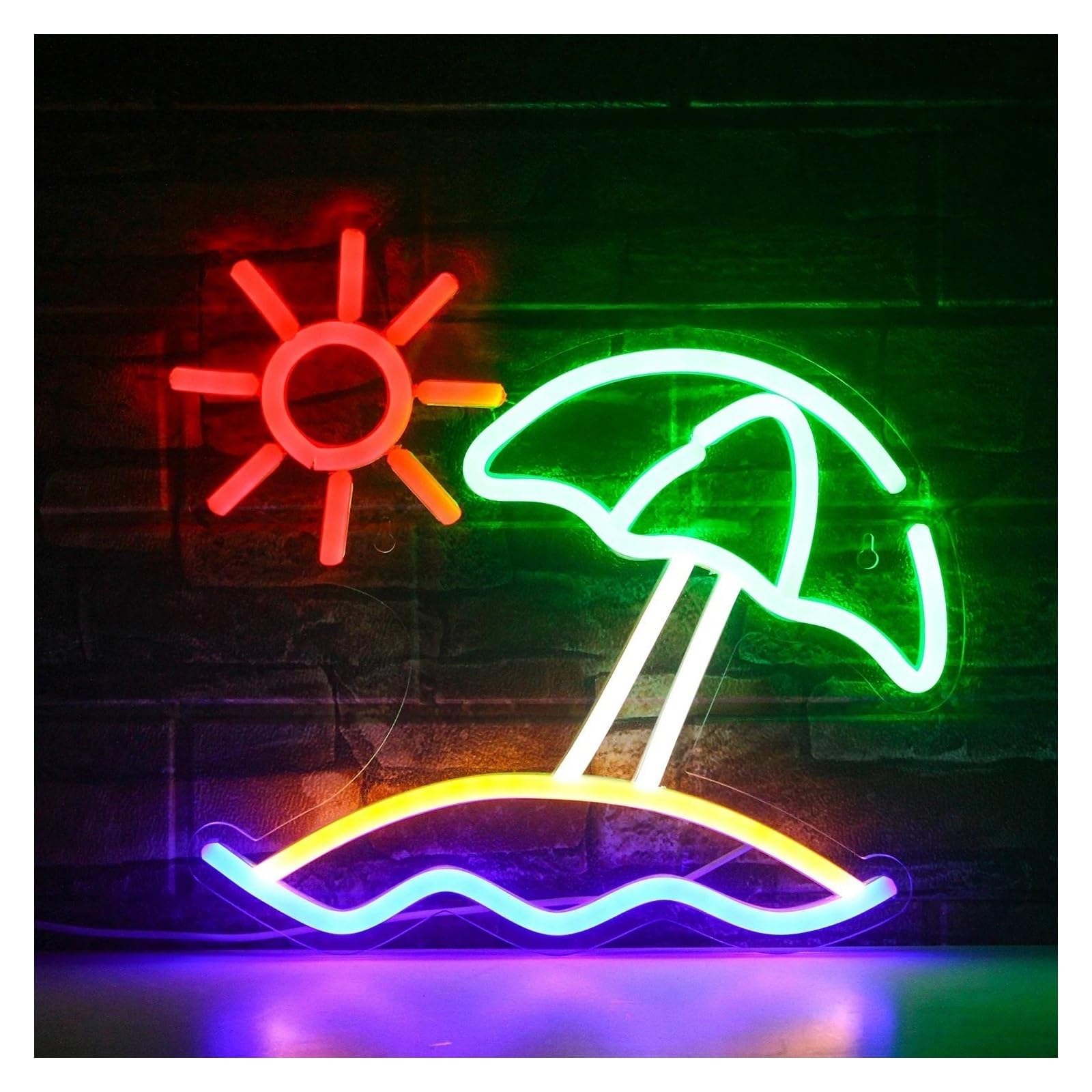 Carino Arte Illuminazione Festa Forniture Matrimonio Bar Spiaggia Sole Decorazione Parete Design per unico Con Interruttore LED per Luci al per neon