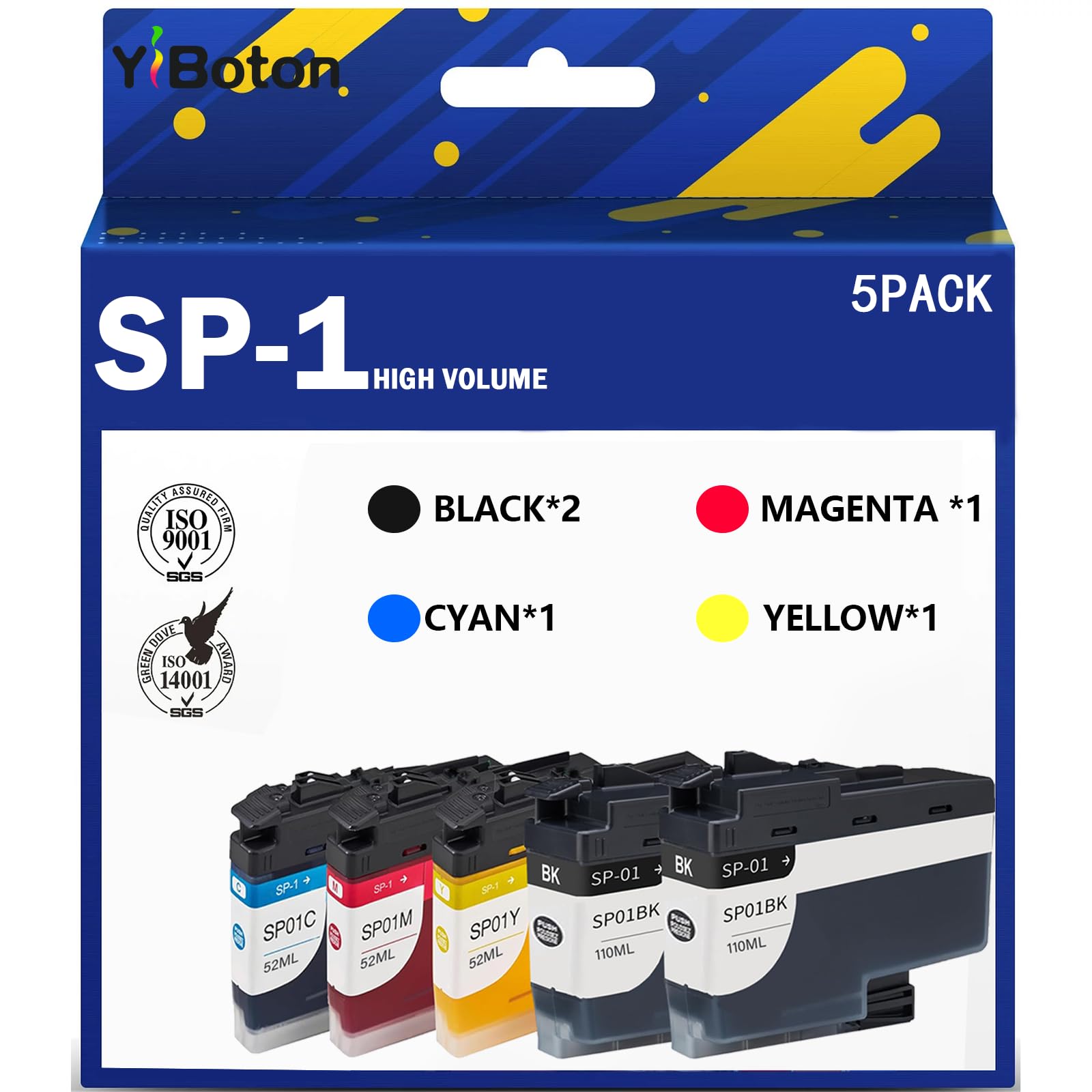 SP-1 SP01 SP01 - Cartucho de tinta SP01BKS SP01CS SP01MS SP01YS de repuesto para sublimación Brother SP-1 (4 unidades, negro, cian, magenta y amarillo)