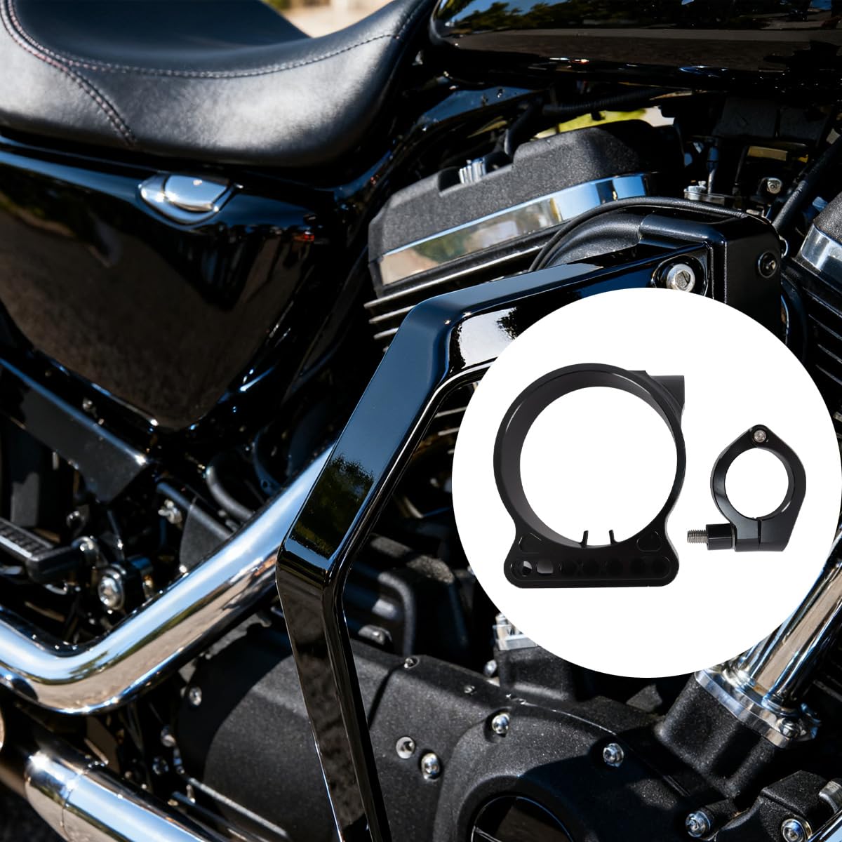 Support de relocalisation de compteur de vitesse latéral pour moto, couvercle de boîtier de jauge de kilométrage pour Harley Sportster XL 883 1200 1995-2013 (noir)
