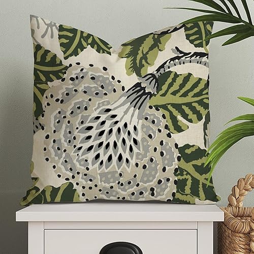 Vista 82 de ArogGeld Chinoiserie - Fundas de almohada escénicas asiáticas, estilo asiático, funda de almohada azul y verde Kelly, funda de cojín para decoración