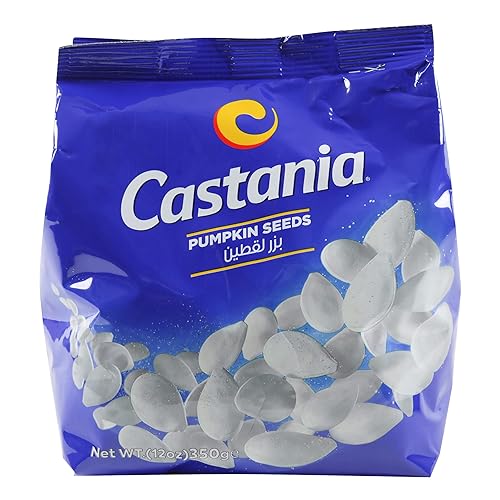 Castania Semillas de calabaza libanesas, sin aditivos, sin conservantes, aperitivos salados, bolsa de 12 onzas