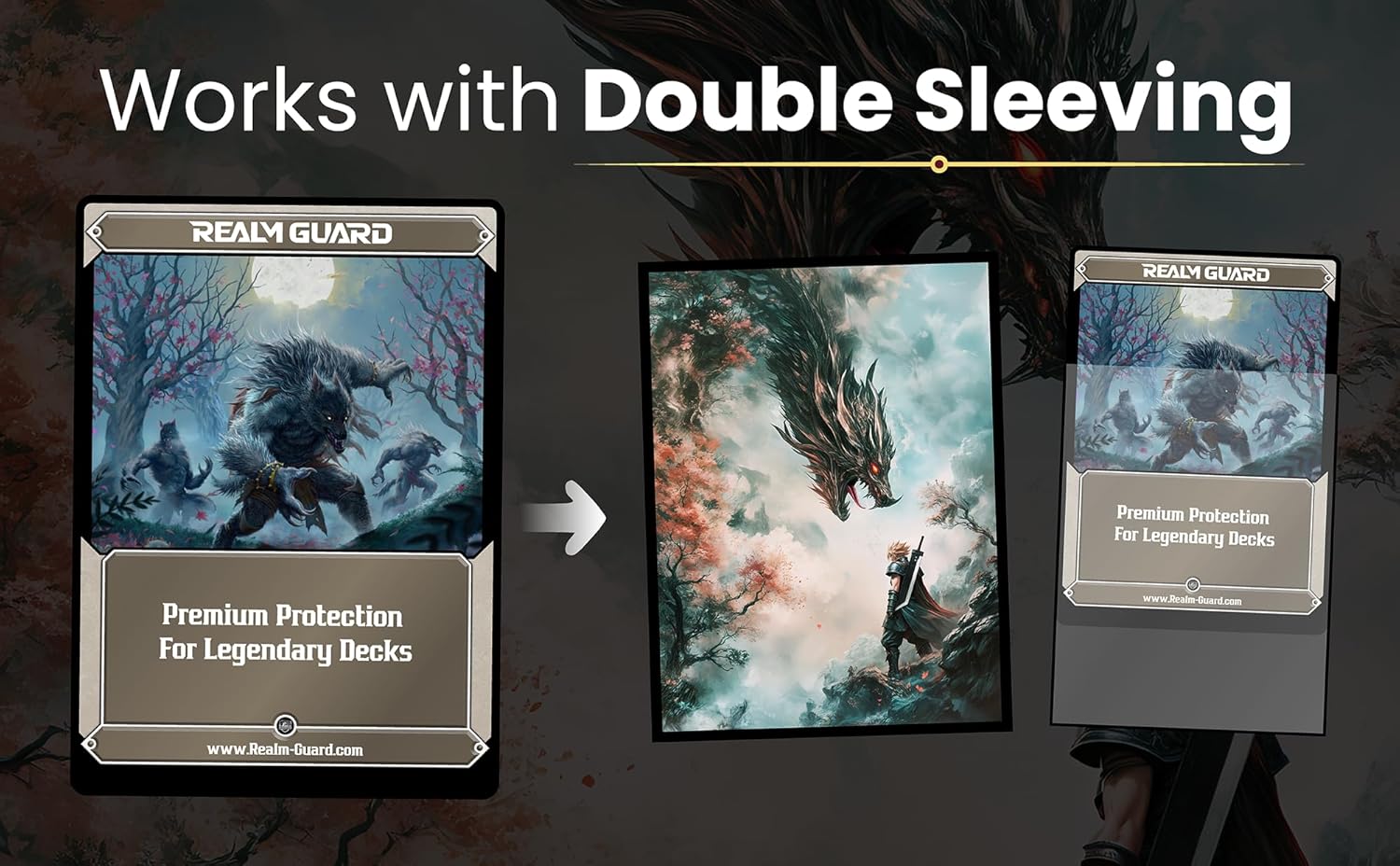 Graphene -100ct Textured Matte TCG/MTG Art Sleeves (Fantasy Dragon)