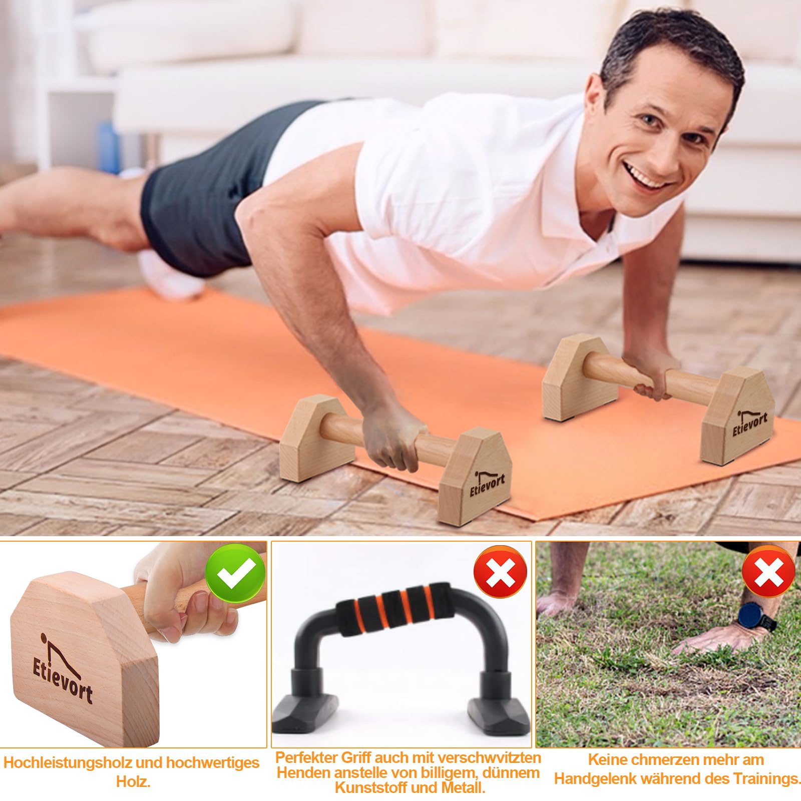 Liegestützgriffe Aus Holz - Perfekt Für Home Workout