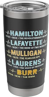 Hamilton, Laurens, Lafayette, Mulligan, Burr Sir Legacy Gift Stainless Steel Insulated Tumbler