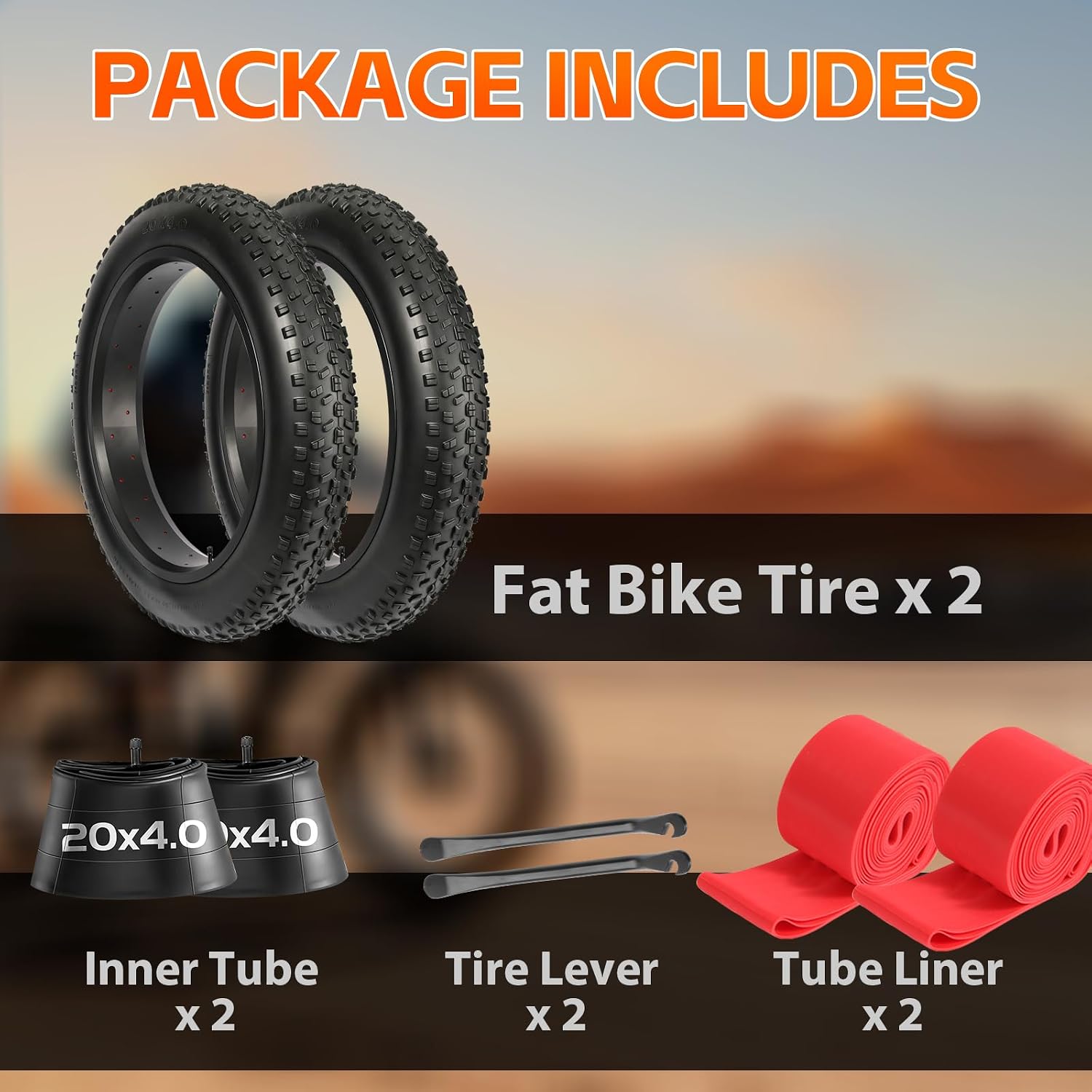 20x4 Fat Bike Tire, High-Performance Bike Replacement for MTB and Ebikes, Wear-Resistant Folding Bicycle Tires, All-Terrain High-Density for Mountain Bike E-Bike