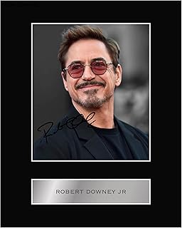 Digitally Signed Robert Downey Jr Mounted Photo Display 10x8 Inches Printed Autograph Picture Print