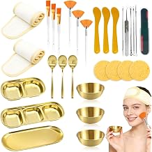 26Pcs Esthetician Supplies, Facial Care Kit with Stainless Steel Trays, Bowls, Brushes, Pimple Popper, Compressed Sponges & Headbands, for Home, Salon, Spa, Travel, Ideal for Estheticians
