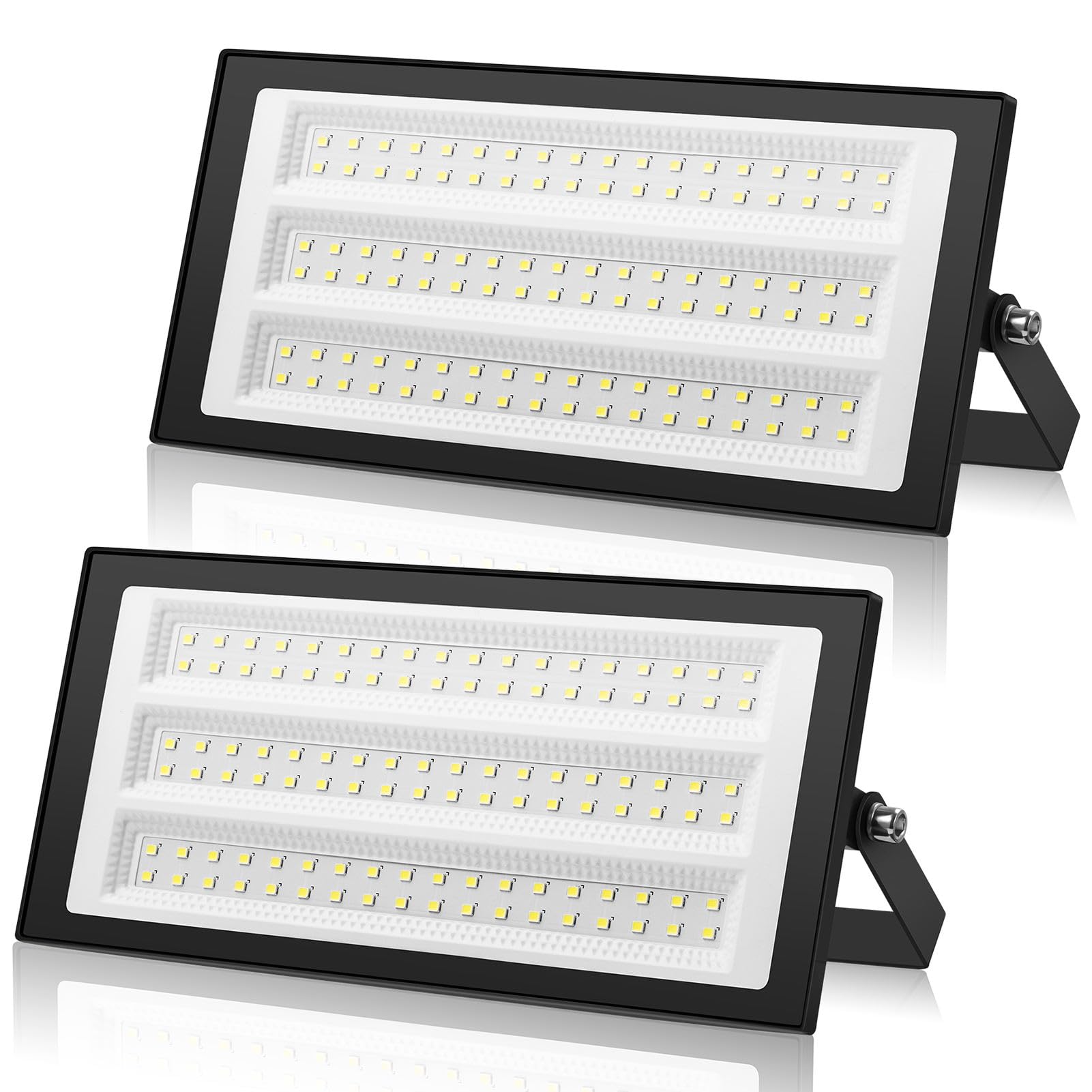 Lot de 2 Projecteur LED Extérieur 100W 10000LM Superlumineux, 6500K Blanc Froid IP66 Etanche pour Patio, Garage, Jardin, Terrasse, Usine