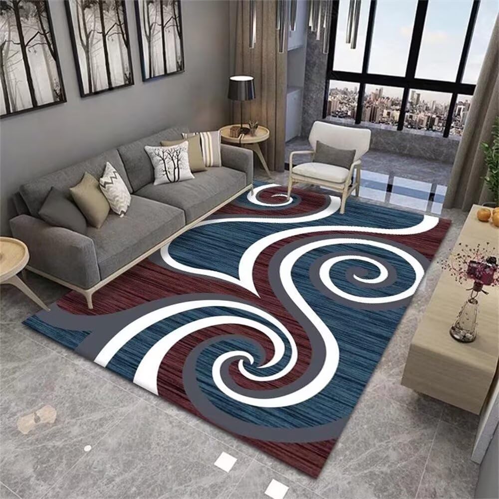 Tapis arc en ciel déco salon rouge et bleu pour créer un nid doux à votre bébé