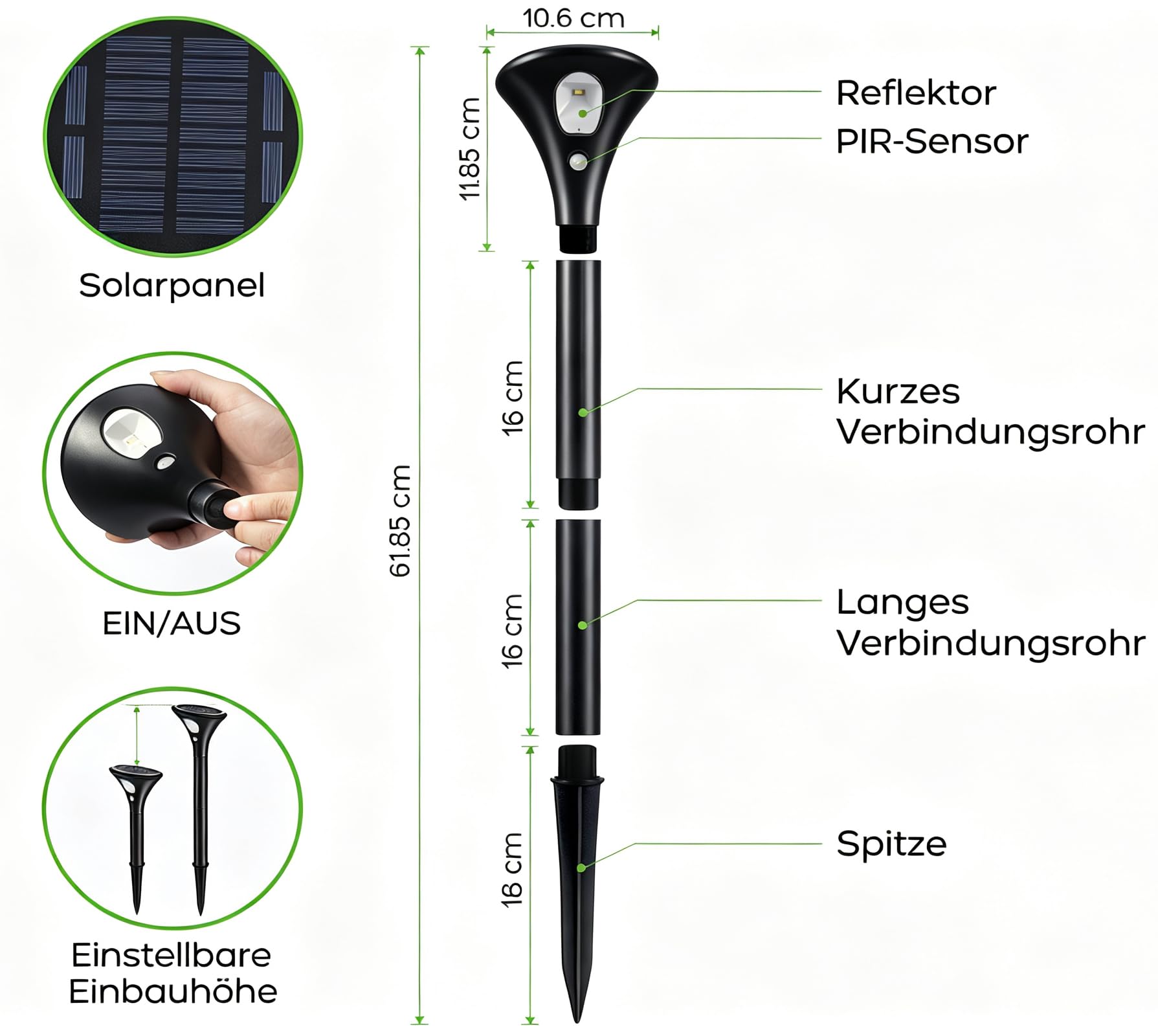 Garvee Solar Erdbodenleuchte, IP65, Intelligente Erkennung Garten 4pcs | Wetterfest, kabellos & einstellbar – ideal für Gartenwege, Einfahrten und Terrassen. Hausbesitzer und Gartenliebhaber