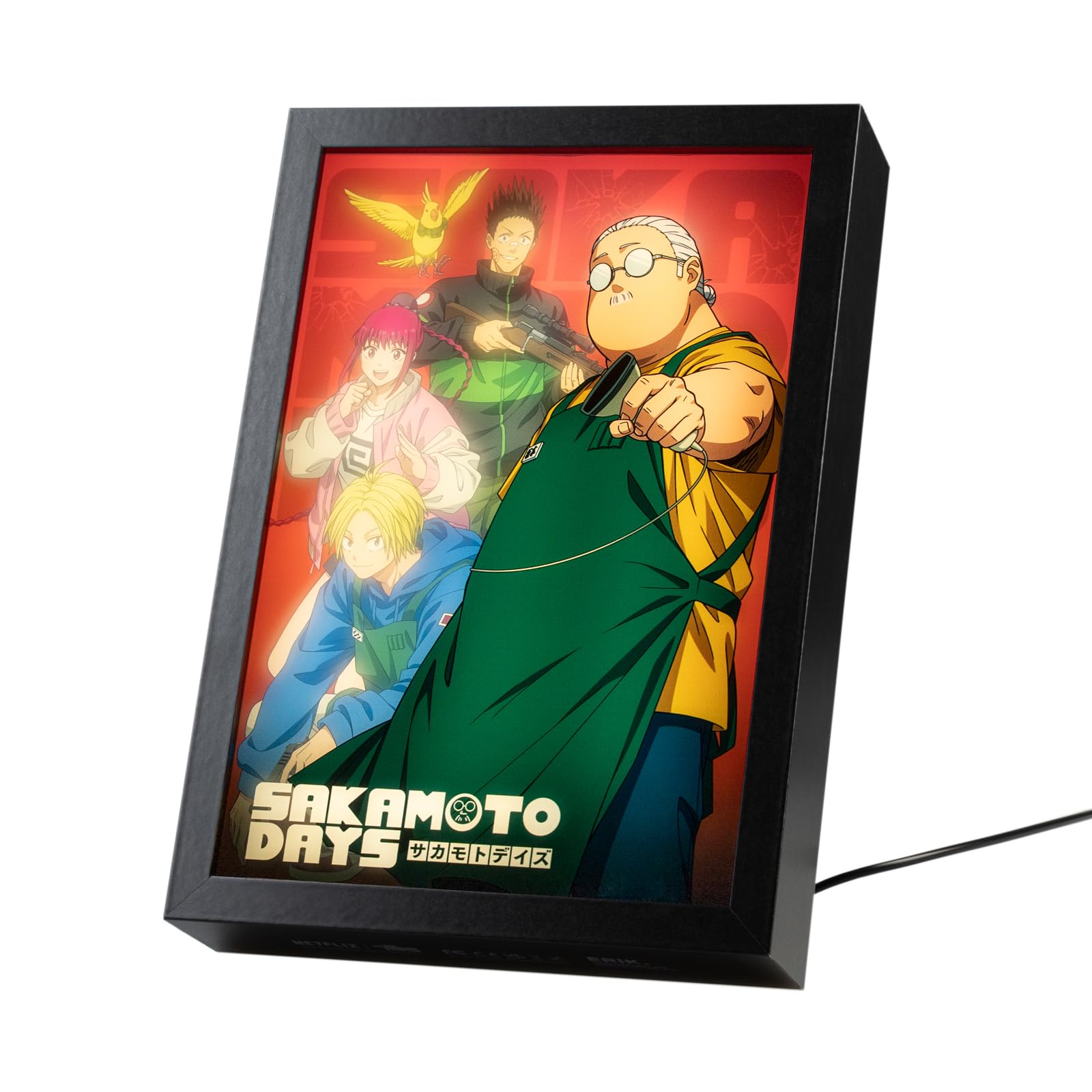 Grupo Erik Bild Sakamoto Days Lampe LED Licht Deko Rahmen mit Bild und Licht 20 × 28 × 5 cm - Stimmungslicht Kinder und Erwachsene Zubehör - Offizieller Manga Anime Sakamoto Days Merch Geschenke