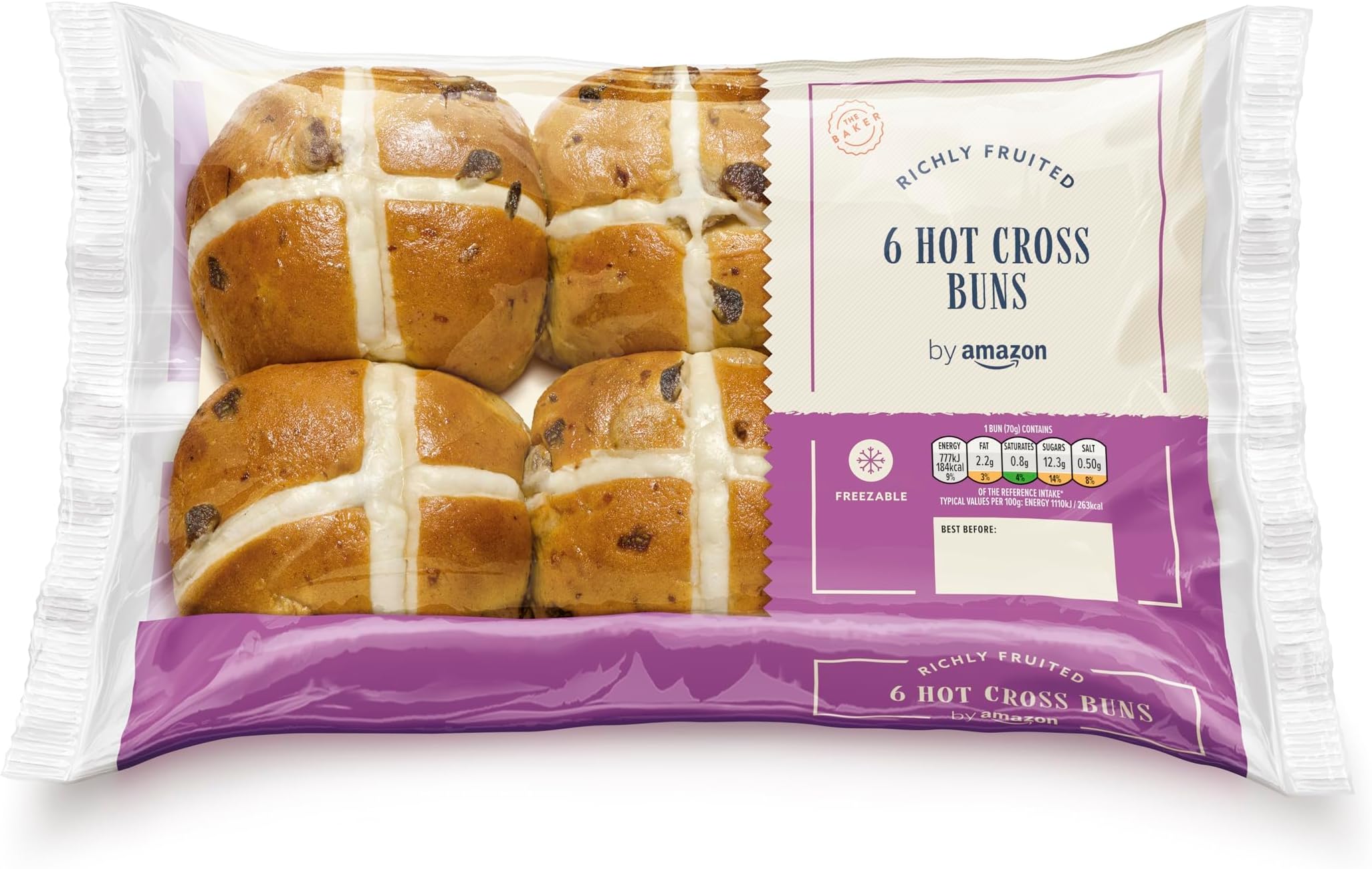 by Amazon 6 Hot Cross Buns, 420 g
