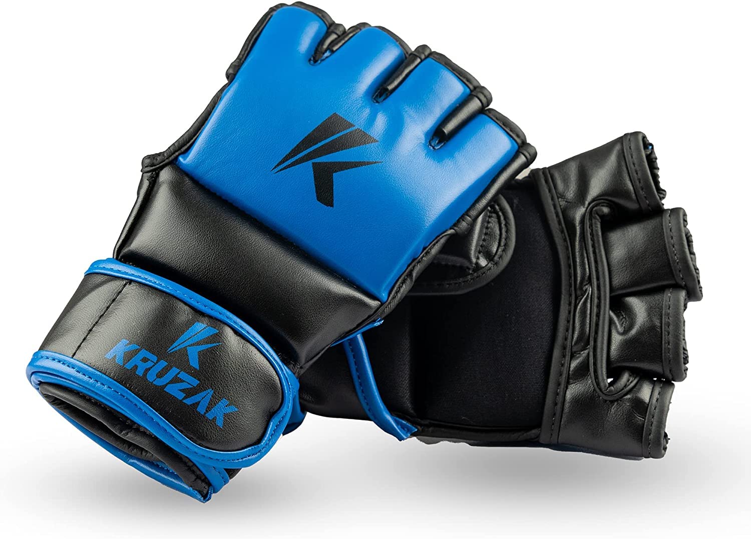 Kruzak MMA Handschuhe Herren und Damen Halbfinger-Boxhandschuhe, Handbandagen mit offenen Handflächen für Grappling, Kickboxen, Sanda, Sparring, Muay Thai