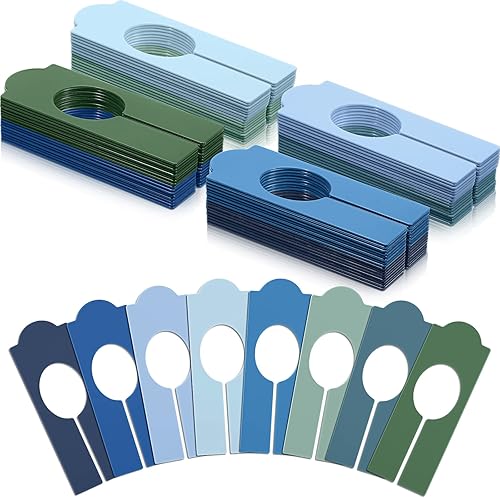 64 separadores de tamaño de armario colgantes de 8 colores, separadores de estantes de ropa rectangulares reutilizables para estantes de ropa al por