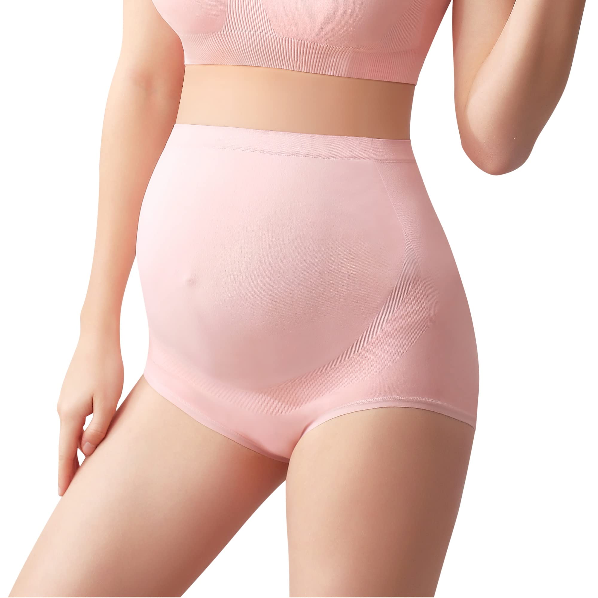Mama Cotton Women's Over Bump Maternity Retser Alta Cintura sin Costuras Arrendas de Embarazo Multi-Paquete