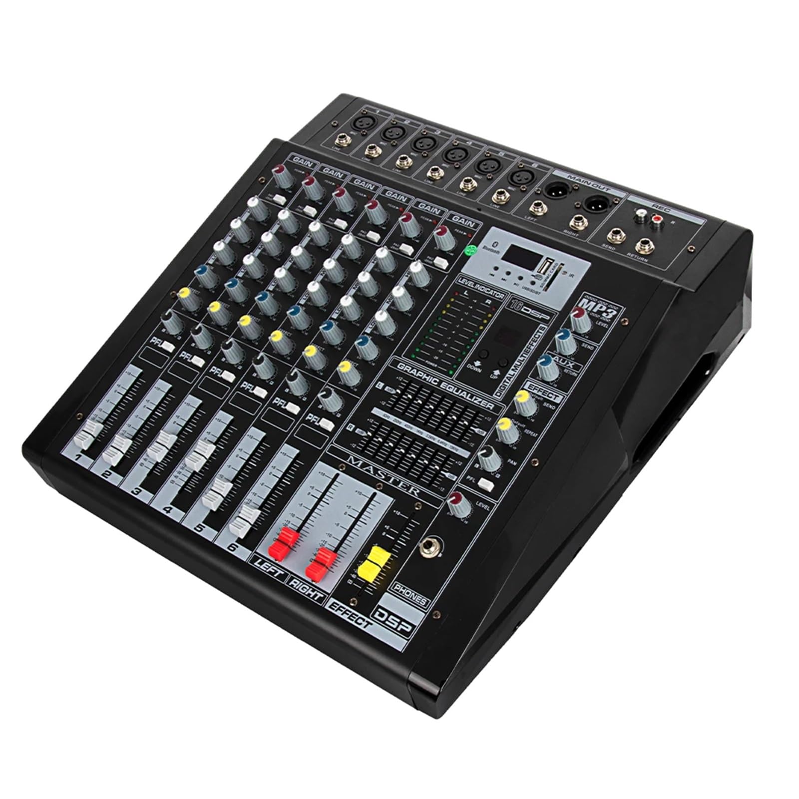 Mixer Professionale A 6 Canali Con Amplificatore Di Potenza Ad Alta Prestazioni Da Palco All-in-one Effetto DSP 700 W Watt per DJ professionisti