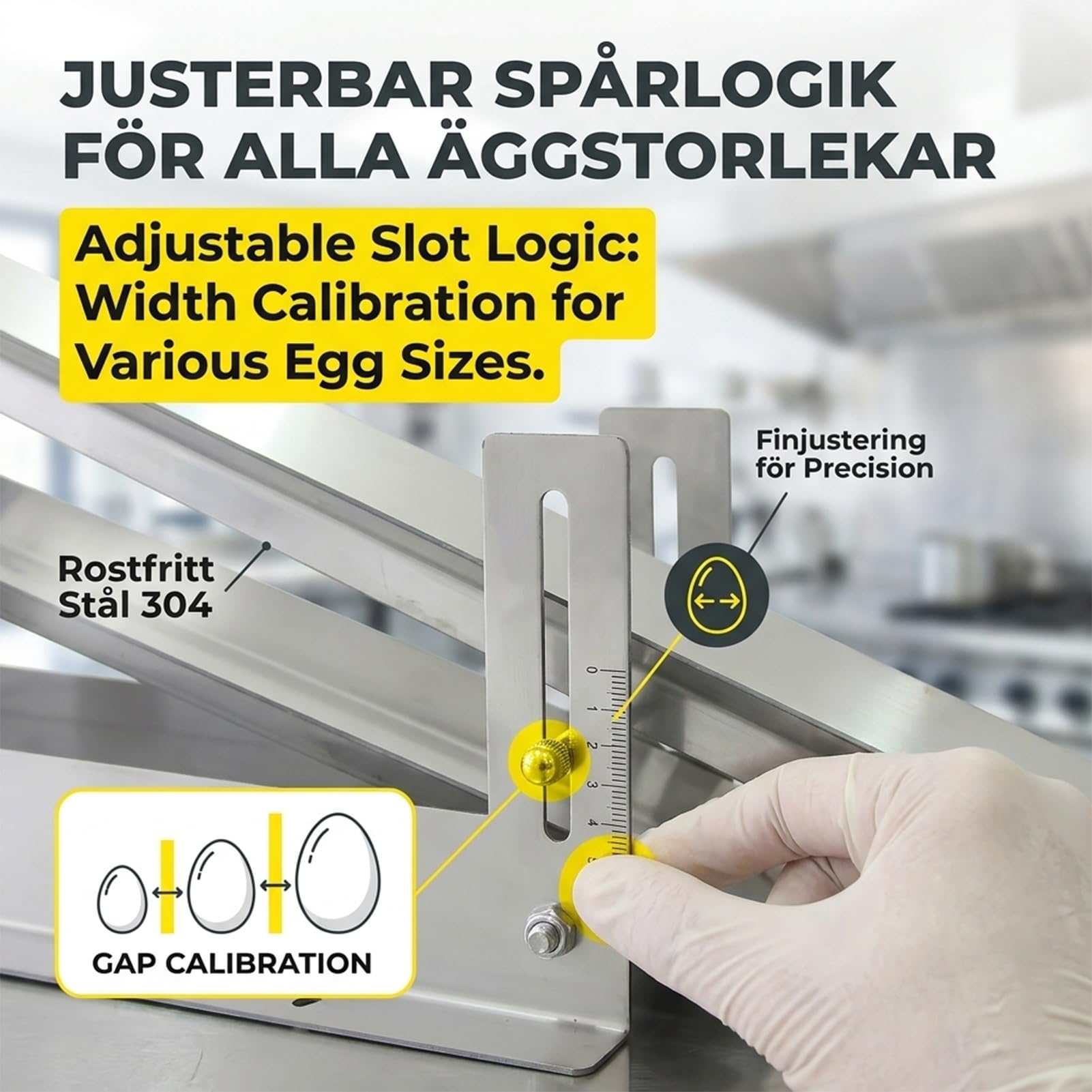 Eiweiß-Trenner, Edelstahl, variable Neigung, Eigelb-Trenner, 600-1000 Stück/h Kapazität, fester Körper mit verdicktem Rahmen für Bäckerei-Siebung